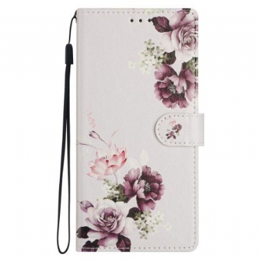 Flip Cover Til Xiaomi Redmi Note 14 4g Lilla Blomster