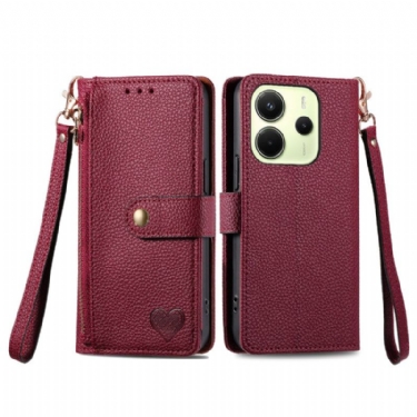 Flip Cover Til Xiaomi Redmi Note 14 4g Pung Med Hjertedesign