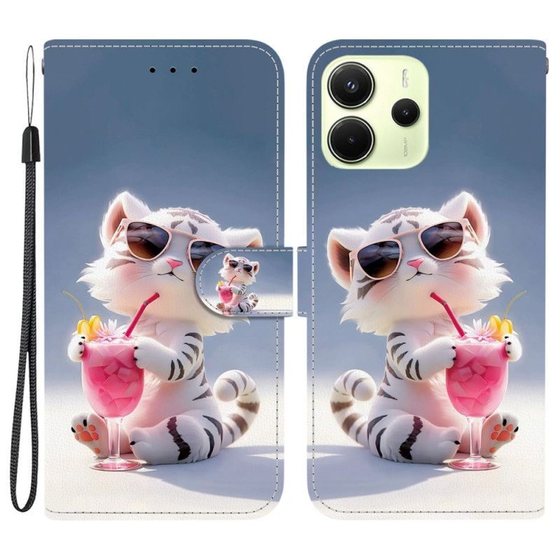 Flip Cover Til Xiaomi Redmi Note 14 4g Sjov Tiger