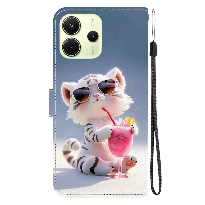 Flip Cover Til Xiaomi Redmi Note 14 4g Sjov Tiger