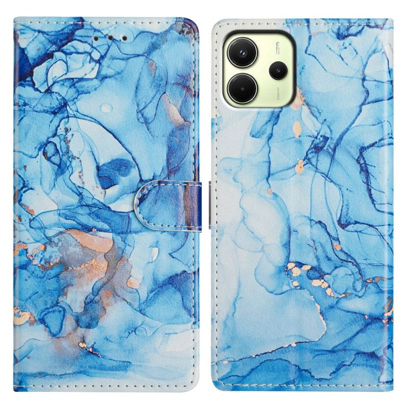 Flip Cover Xiaomi Redmi Note 14 4g Blå Marmor
