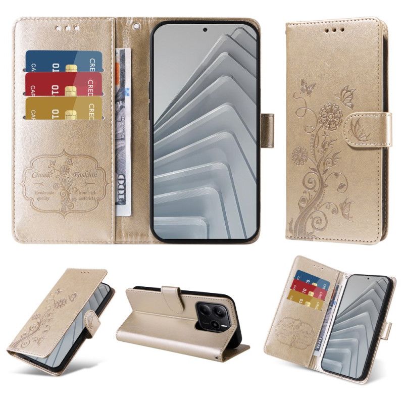 Flip Cover Xiaomi Redmi Note 14 4g Blomster