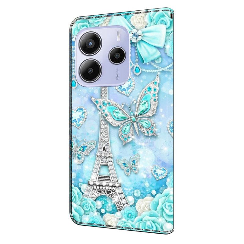 Flip Cover Xiaomi Redmi Note 14 4g Det Dyrebare Eiffeltårn