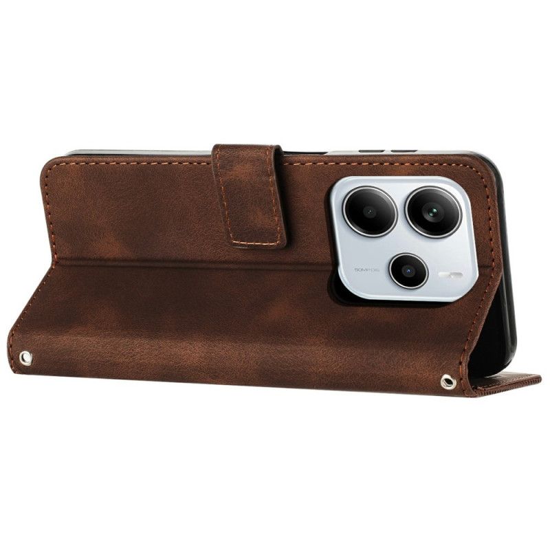 Flip Cover Xiaomi Redmi Note 14 4g Geometriske Linjer Med Rem