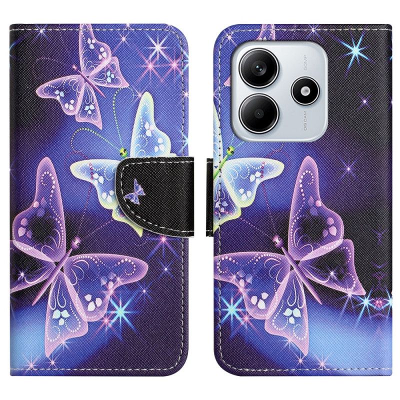 Flip Cover Xiaomi Redmi Note 14 4g Glitrende Sommerfugle