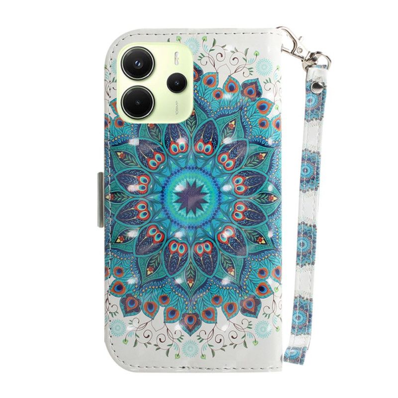 Flip Cover Xiaomi Redmi Note 14 4g Grøn Mandala Med Rem