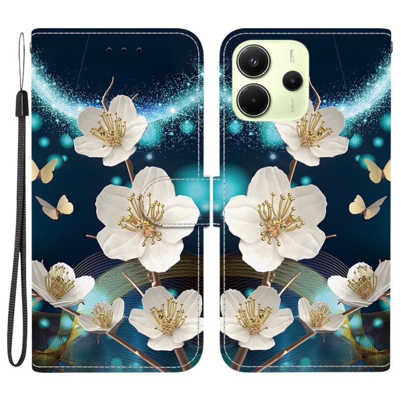 Flip Cover Xiaomi Redmi Note 14 4g Hvide Magnoliaer