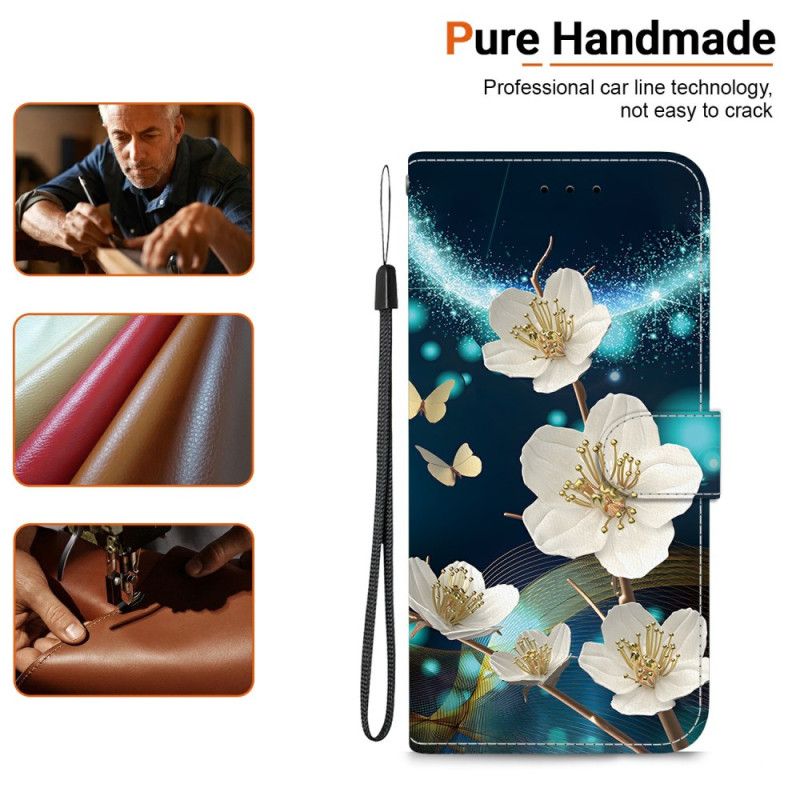 Flip Cover Xiaomi Redmi Note 14 4g Hvide Magnoliaer
