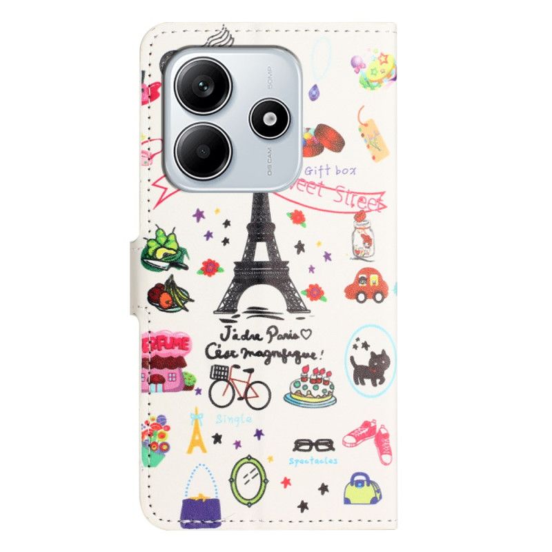 Flip Cover Xiaomi Redmi Note 14 4g Jeg Elsker Paris