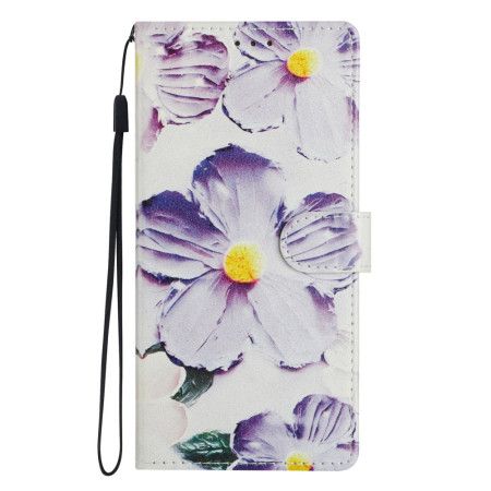 Flip Cover Xiaomi Redmi Note 14 4g Lilla Og Hvide Blomster