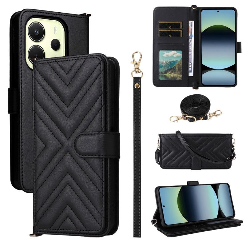 Flip Cover Xiaomi Redmi Note 14 4g Premium Pung Med Rem Og Skulderrem