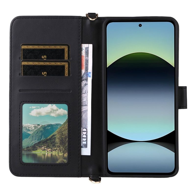 Flip Cover Xiaomi Redmi Note 14 4g Premium Pung Med Rem Og Skulderrem