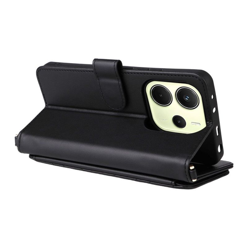 Flip Cover Xiaomi Redmi Note 14 4g Premium Pung Med Rem Og Skulderrem