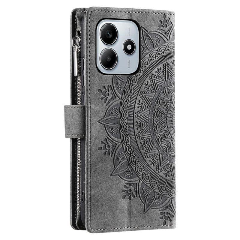 Flip Cover Xiaomi Redmi Note 14 4g Pung Med Mandala Ruskindseffekt