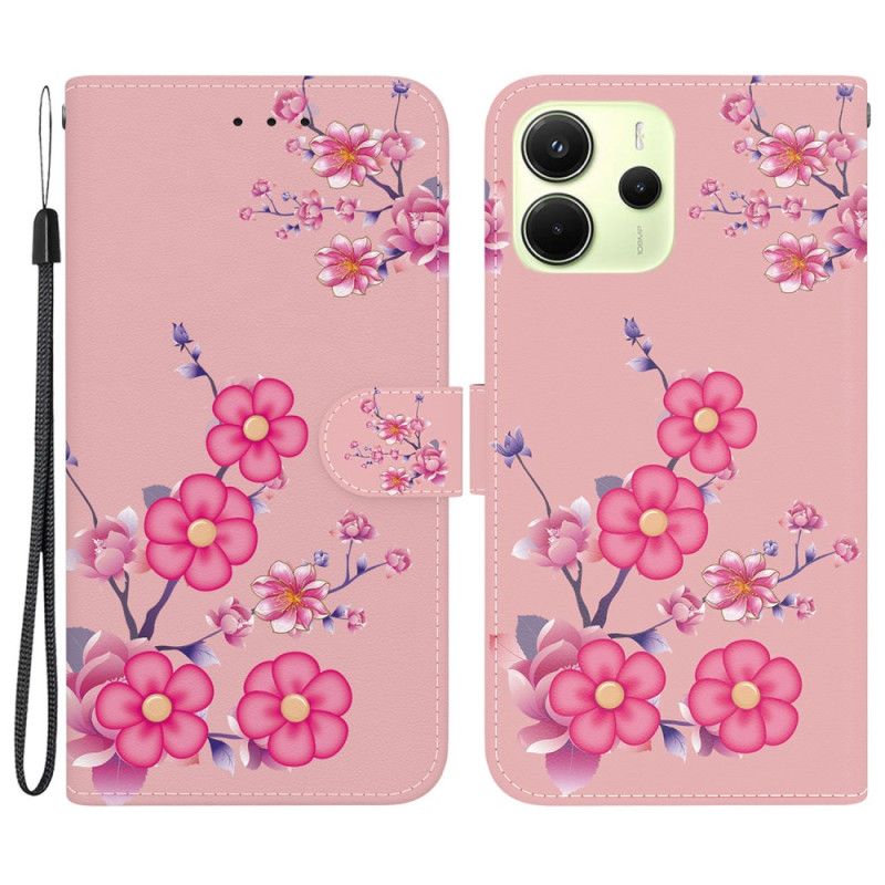 Flip Cover Xiaomi Redmi Note 14 4g Sakura-mønster
