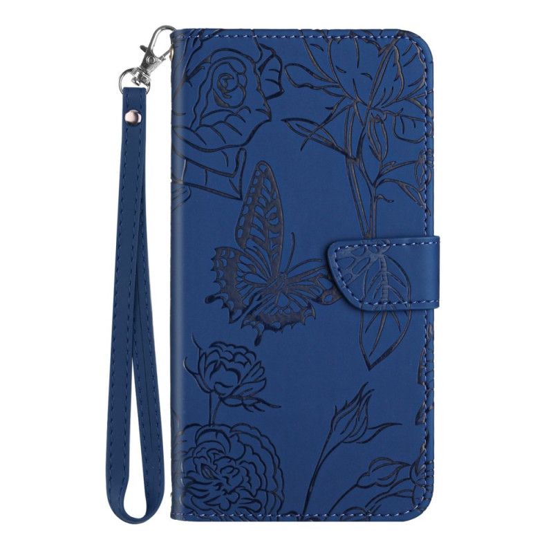 Flip Cover Xiaomi Redmi Note 14 4g Sommerfugleprint Med Rem