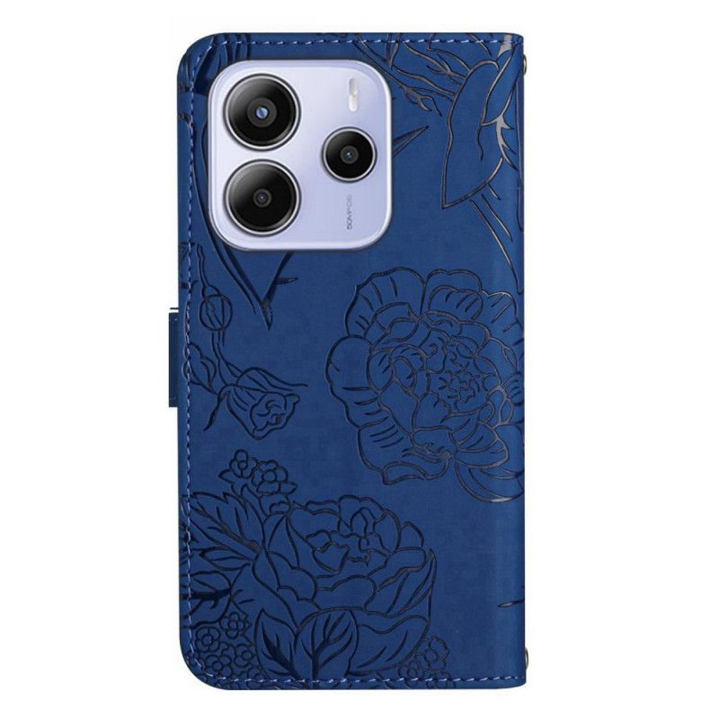 Flip Cover Xiaomi Redmi Note 14 4g Sommerfugleprint Med Rem