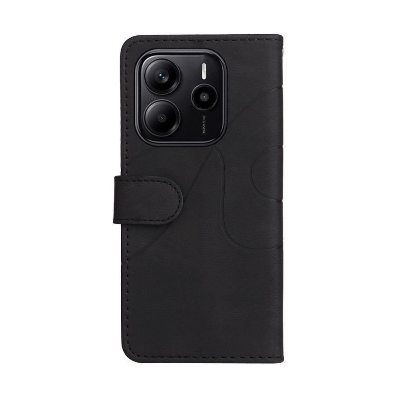 Flip Cover Xiaomi Redmi Note 14 4g Tofarvet Bølgede Linjer