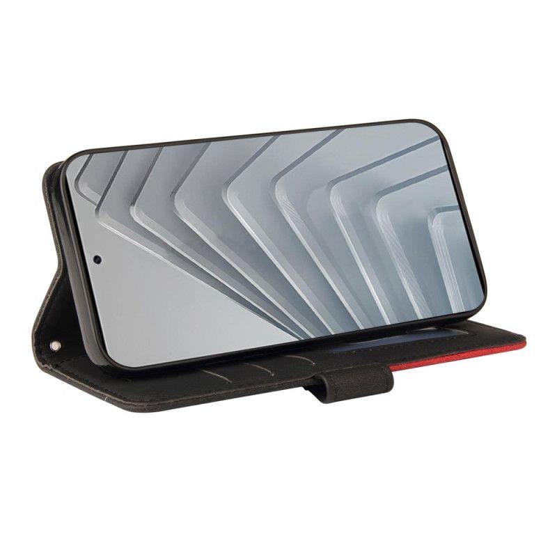 Flip Cover Xiaomi Redmi Note 14 4g Tofarvet Bølgede Linjer