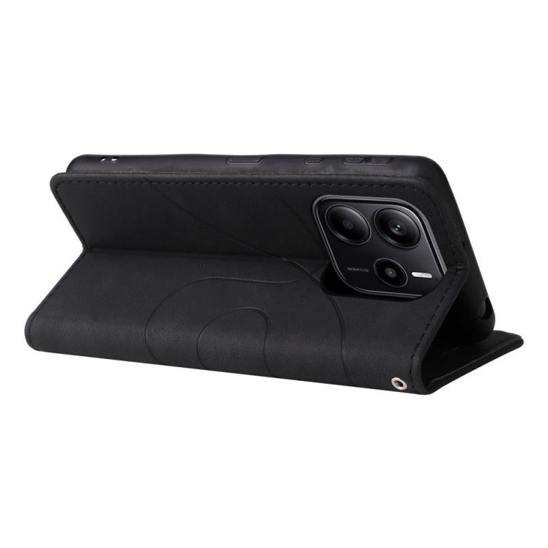 Flip Cover Xiaomi Redmi Note 14 4g Tofarvet Bølgede Linjer