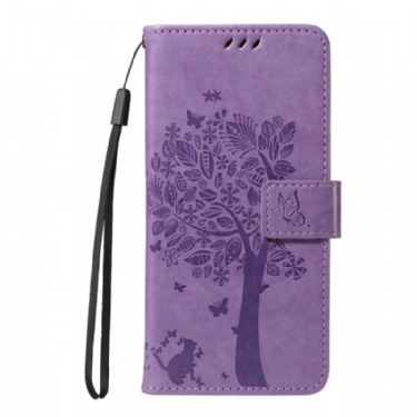 Flip Cover Xiaomi Redmi Note 14 4g Træ Og Kat