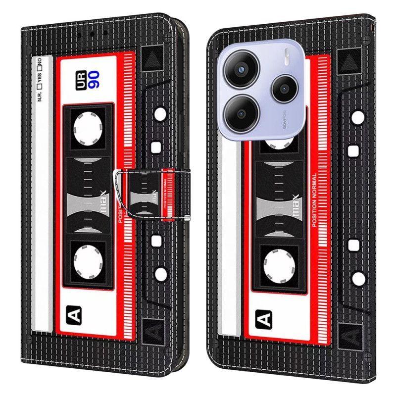 Læder Cover Xiaomi Redmi Note 14 4g Kassettemønster