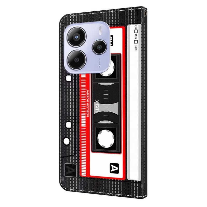 Læder Cover Xiaomi Redmi Note 14 4g Kassettemønster