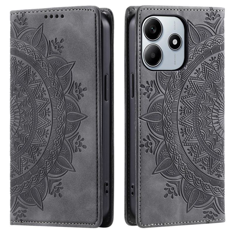 Læder Cover Xiaomi Redmi Note 14 4g Mandala Ruskindseffekt