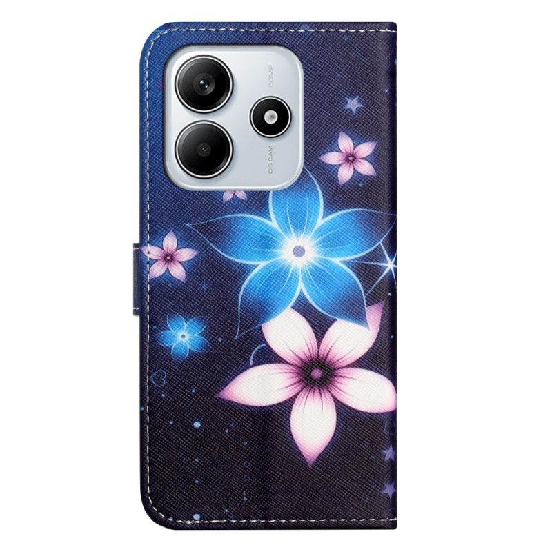 Læder Cover Xiaomi Redmi Note 14 4g Måneblomster