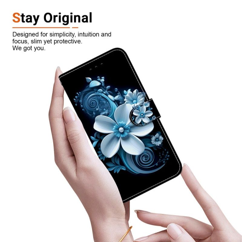 Læder Cover Xiaomi Redmi Note 14 4g Orkideer