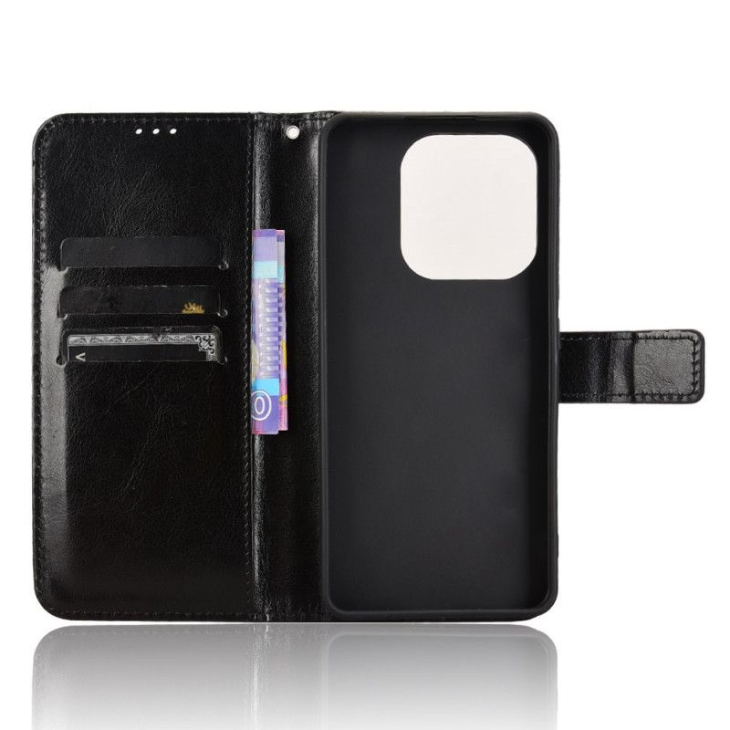 Læder Cover Xiaomi Redmi Note 14 4g Prangende Kunstlæder