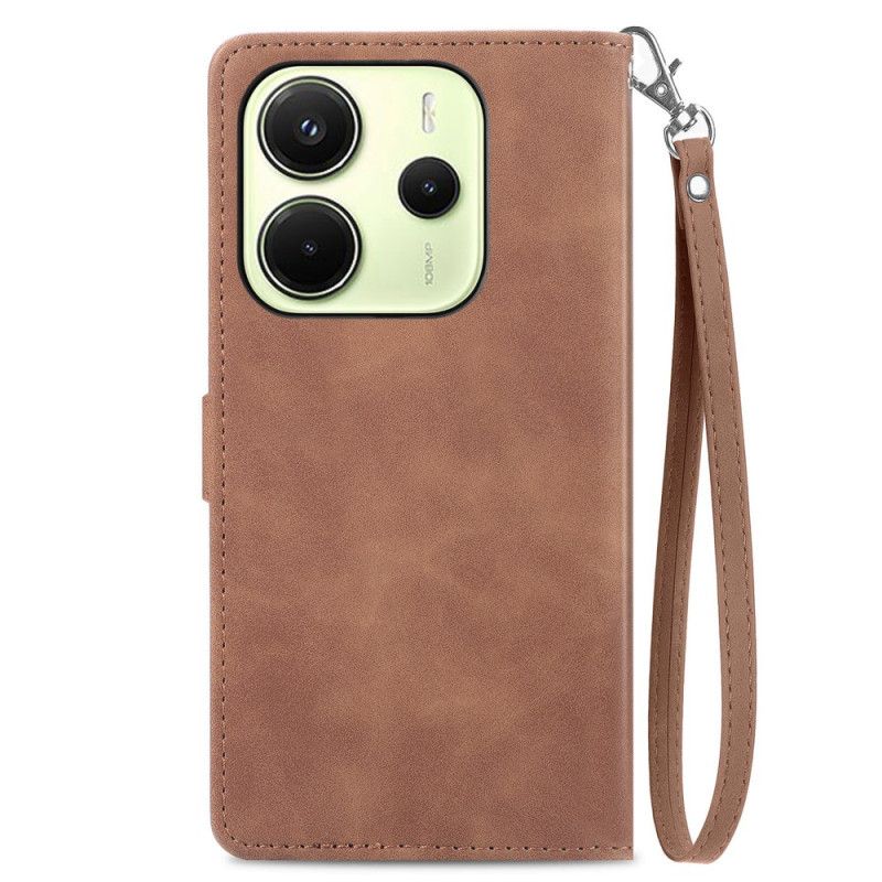 Læder Cover Xiaomi Redmi Note 14 4g Telefon Etui Blondepung Med Lynlås