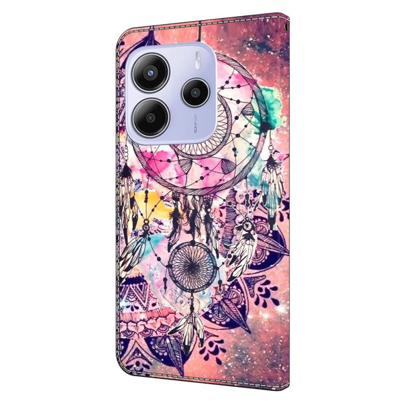 Læder Cover Xiaomi Redmi Note 14 4g Telefon Etui Drømmefangermønster