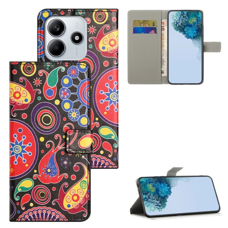 Læder Cover Xiaomi Redmi Note 14 4g Telefon Etui Galaksemønster