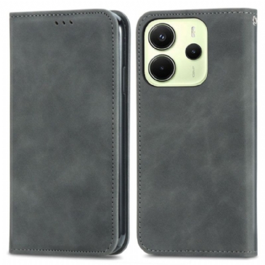 Læder Cover Xiaomi Redmi Note 14 4g Telefon Etui Ruskindseffekt