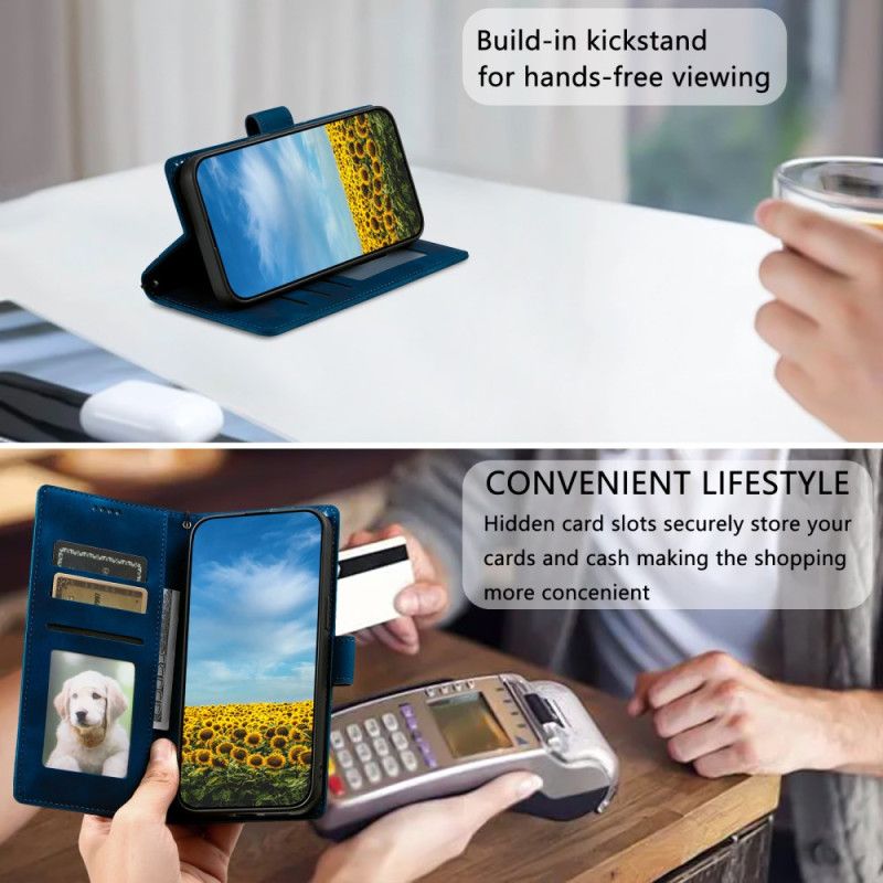 Læder Cover Xiaomi Redmi Note 14 4g Telefon Etui Ruskindseffekt Med Rem