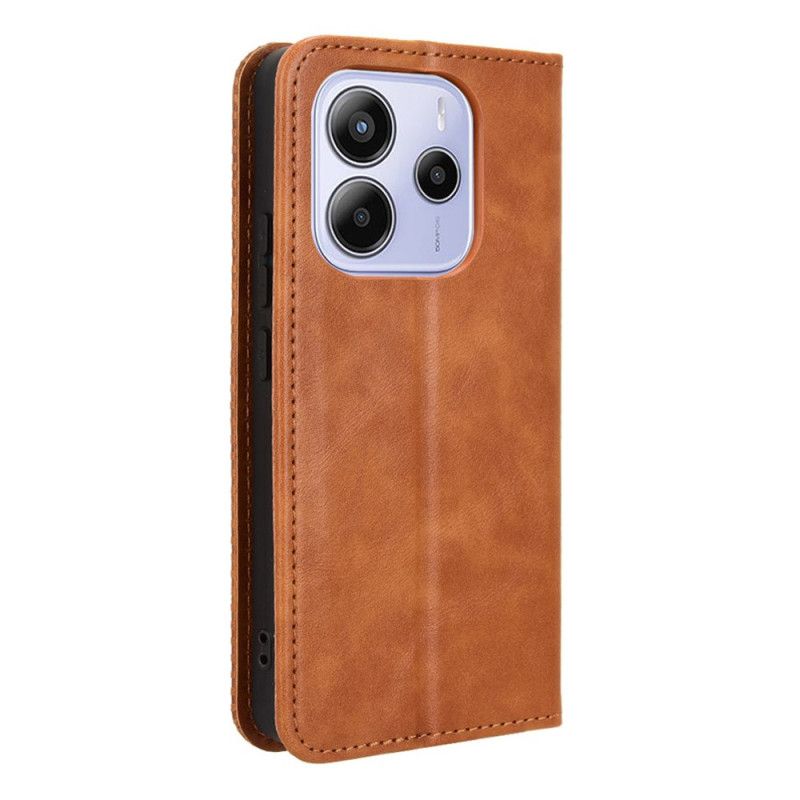 Læder Cover Xiaomi Redmi Note 14 4g Telefon Etui Vintage Kant