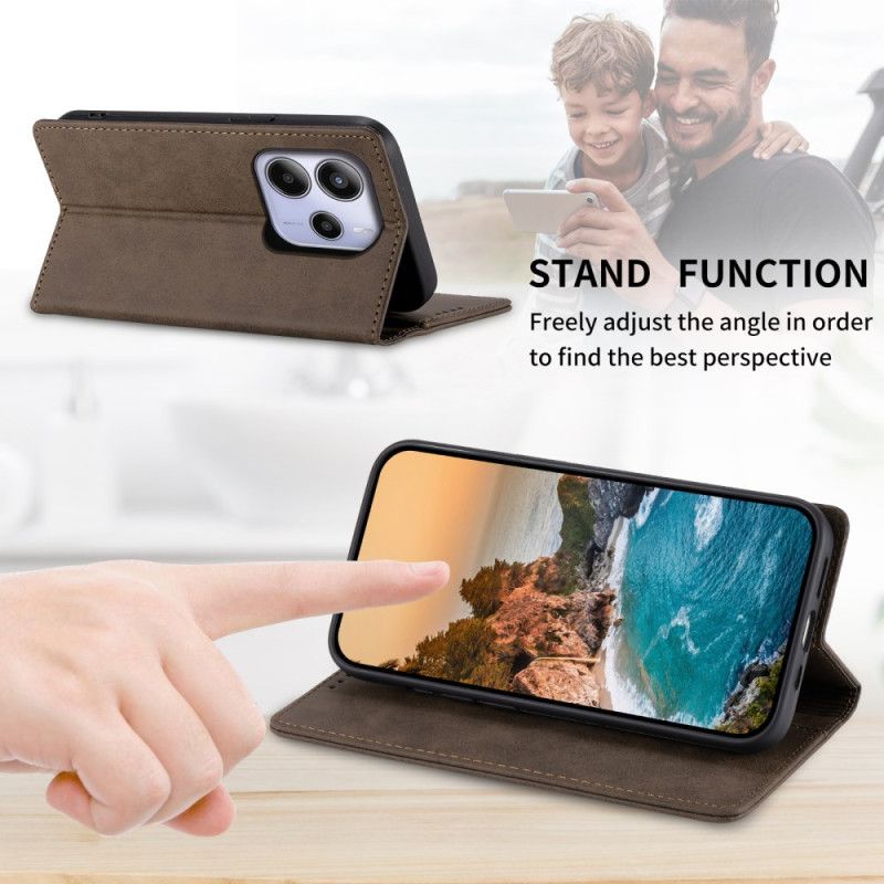 Læder Cover Xiaomi Redmi Note 14 4g Telefon Etui Vintage Rfid-blokering