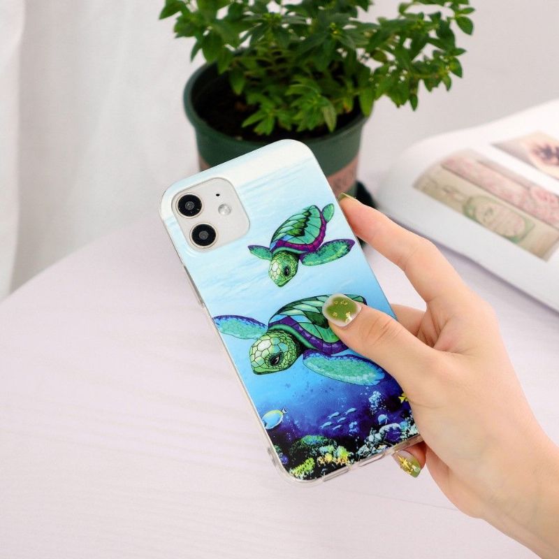 Mobilcover iPhone 12 Mini Original Fluorescerende Skildpadder