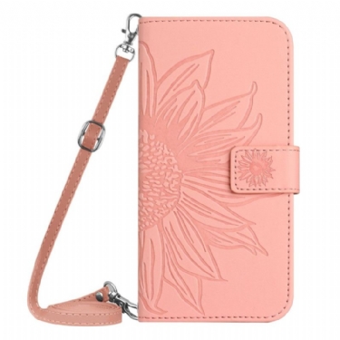 Flip Cover Til Oppo Reno 13 5g Skuldertaske Med Solsikkeprint