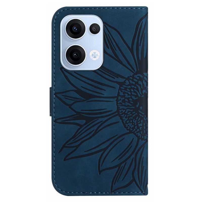 Flip Cover Til Oppo Reno 13 5g Skuldertaske Med Solsikkeprint