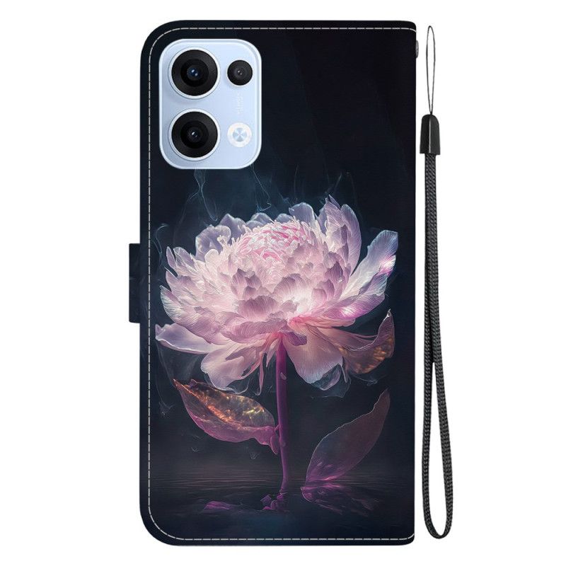 Læder Cover Oppo Reno 13 5g Lilla Pæon