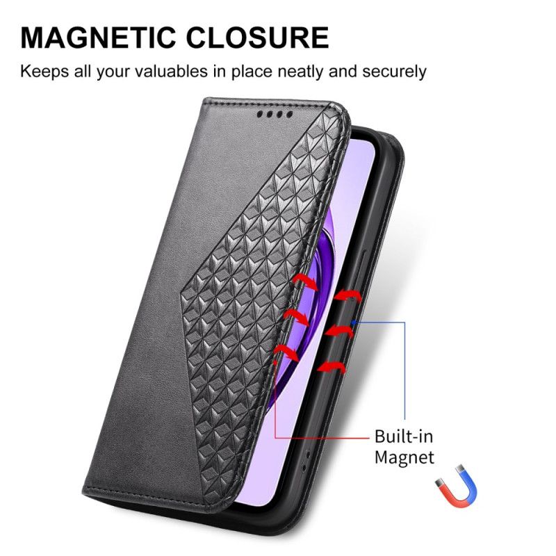 Læder Cover Oppo Reno 13 5g Telefon Etui Diamantmønster Med Rem