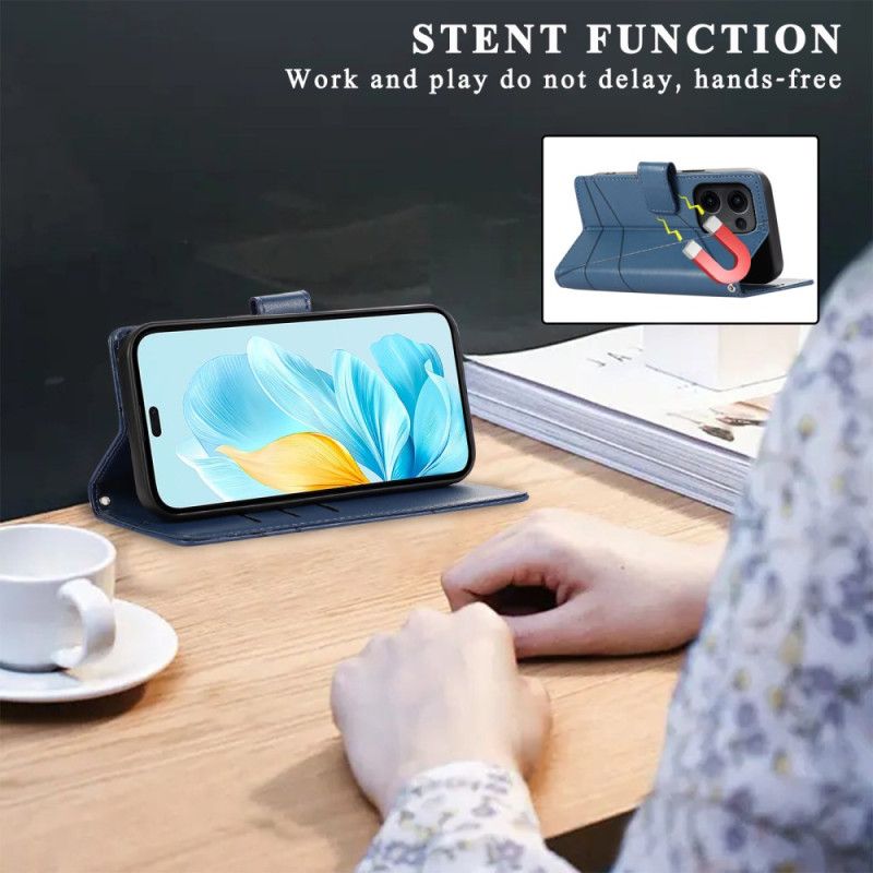 Læder Cover Oppo Reno 13 5g Telefon Etui Linjer