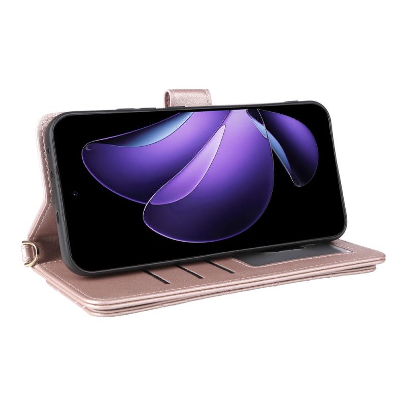 Læder Cover Oppo Reno 13 5g Telefon Etui Retrodesign Med Rem Og Skulderrem