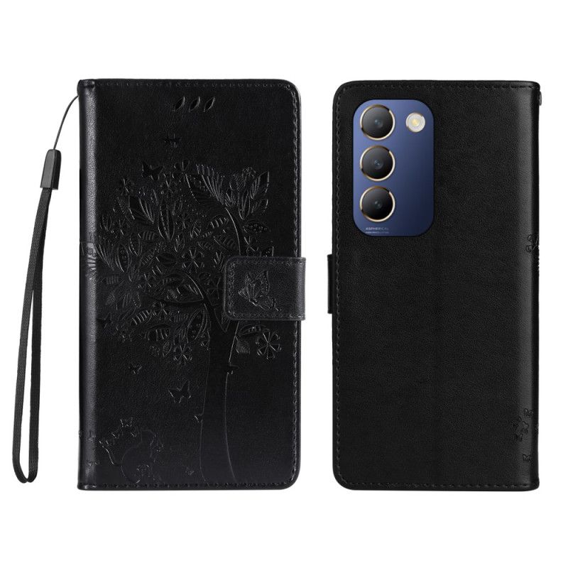 Flip Cover Vivo V40 Se 5g Træ Og Kat