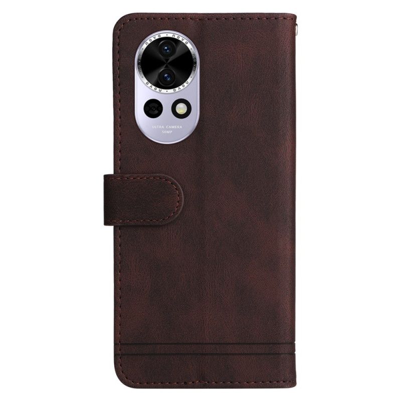 Læder Cover Huawei Nova 13 Vintage Nitte Og Rem