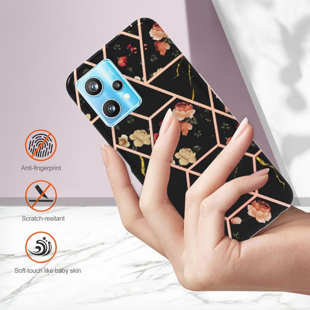 Cover Realme 9 Pro Plus Marmor Og Blomster