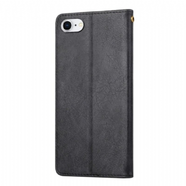Læder Cover iPhone SE 2022 Premium Illustration Pige