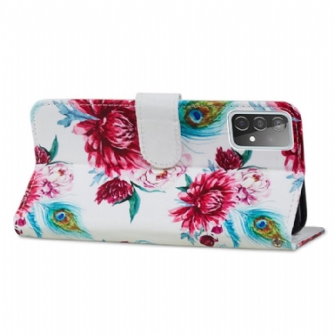 Flip Cover Samsung Galaxy A72 4G / A72 5G Påfugleblomst